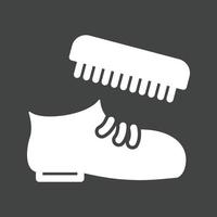 Shoe Polishing Glyph Inverted Icon vector