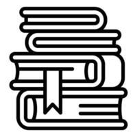 Library books stack icon, outline style vector