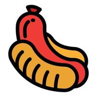 Hot dog icon, outline style vector