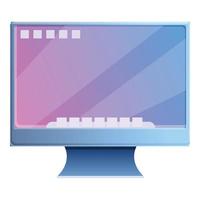 Designer monitor icon, cartoon style vector