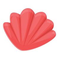 Summer party red shell icon, cartoon style vector