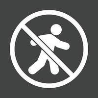 No pedestrian crossing Glyph Inverted Icon vector