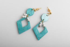 Handmade resin earrings, fashion jewelry. photo