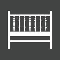 Baby Cot Glyph Inverted Icon vector