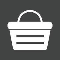 Vegetable Basket Glyph Inverted Icon vector