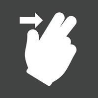 Two Fingers Right Glyph Inverted Icon vector