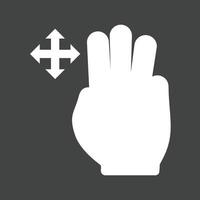 Three Fingers Move Glyph Inverted Icon vector