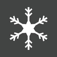 icono de glifo de copo de nieve invertido vector