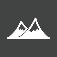 Mountains Glyph Inverted Icon vector