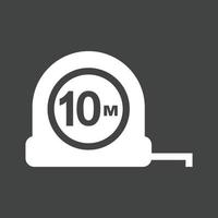 Measuring tape Glyph Inverted Icon vector