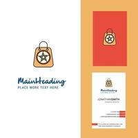 Halloween shopping bag Creative Logo and business card vertical Design Vector