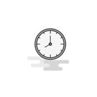 Clock Web Icon Flat Line Filled Gray Icon Vector