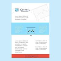 Template layout for Graph chart comany profile annual report presentations leaflet Brochure Vector Background