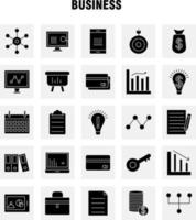 los iconos de glifos sólidos de negocios establecidos para infografías kit uxui móvil y diseño de impresión incluyen red de Internet global pasaporte vectorial libro en euros colección de documentos logotipo infográfico moderno y p vector