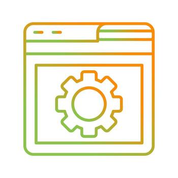 icono de vector de configuración del navegador