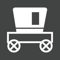 Carriage Glyph Inverted Icon vector