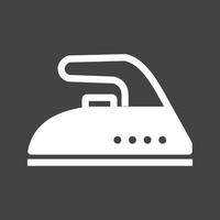 Electric Iron Glyph Inverted Icon vector