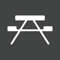 Wooden Bench Glyph Inverted Icon vector