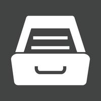 Drawer Glyph Inverted Icon vector