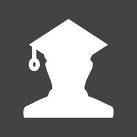 Male Student I Glyph Inverted Icon vector