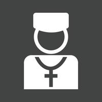 Priest Glyph Inverted Icon vector