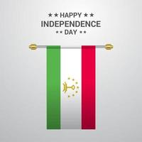 Tajikistan Independence day hanging flag background vector