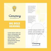 Bulb Company Brochure Title Page Design Company profile annual report presentations leaflet Vector Background