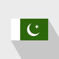 vector de diseño de sombra larga de bandera de pakistán