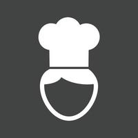 Chef Glyph Inverted Icon vector