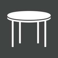 Conference Table Glyph Inverted Icon vector