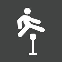 Jumping Glyph Inverted Icon vector