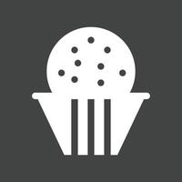 Cup Cake Glyph Inverted Icon vector