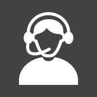 Call Center Agent Glyph Inverted Icon vector