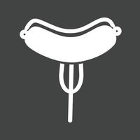 icono de glifo de hot dog invertido vector