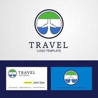 Travel Sierra Leone Creative Circle flag Logo and Business card design vector