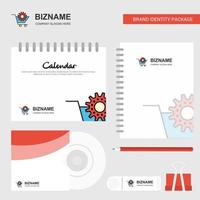 Cart setting Logo Calendar Template CD Cover Diary and USB Brand Stationary Package Design Vector Template