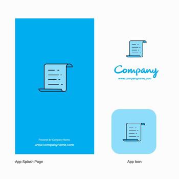 Text document Company Logo App Icon and Splash Page Design Creative Business App Design Elements vector