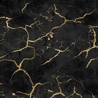 Black marble background with golden cracks photo