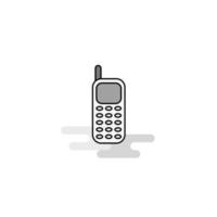 Mobile phone Web Icon Flat Line Filled Gray Icon Vector