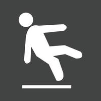 Falling off ice Glyph Inverted Icon vector