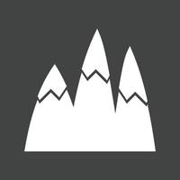 Ice Top Mountain Glyph Inverted Icon vector