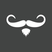 bigote i glifo icono invertido vector