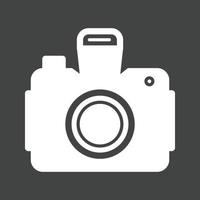 Camera II Glyph Inverted Icon vector