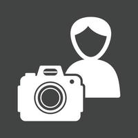 fotógrafo ii glifo icono invertido vector