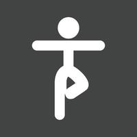 yoga pose iii glifo icono invertido vector