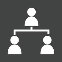 Connected Users II Glyph Inverted Icon vector