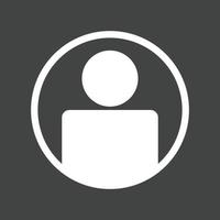 Account Circle Glyph Inverted Icon vector