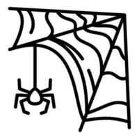 Small spider icon, outline style vector