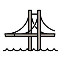 icono de puente de arquitectura, estilo de esquema vector