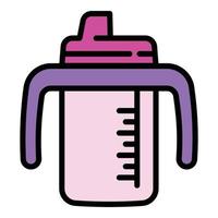 Infant sippy cup icon, outline style vector